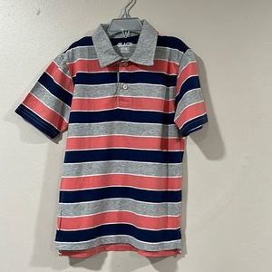 🟡 CHILDREN’S PLACE Boys Striped Polo. Size Medium, 7/8.
